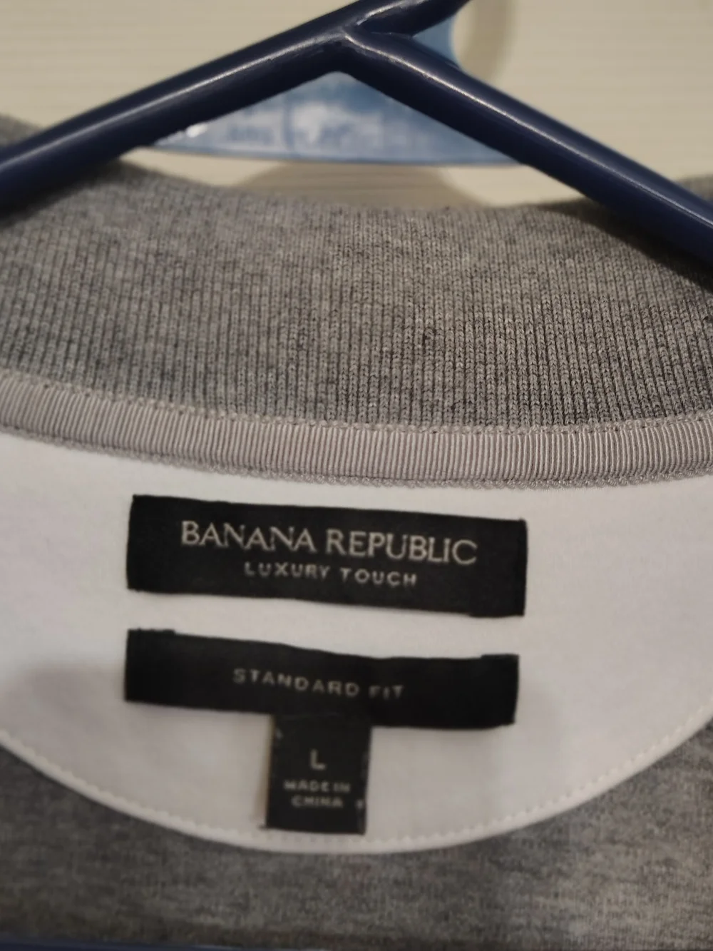 Banana Republic Luxury Touch Standard Fit Gray Cotton Short Sleeve Polo L